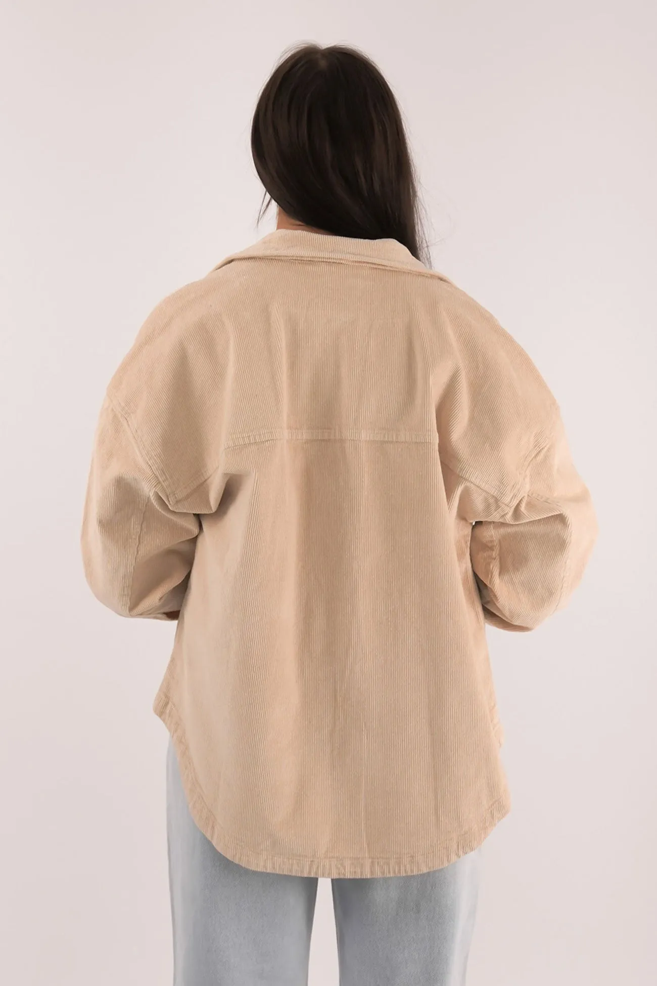 Emma Cord Shacket Vanilla Cozy Street Style Weekend Ready