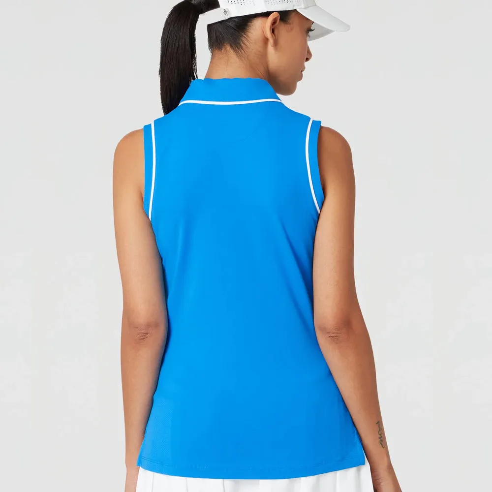 Straight Ergonomic Design Penguin Women's Veronica Sleeveless Polo - French Blue