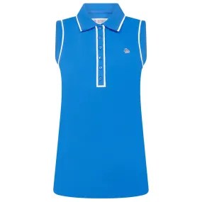Ergonomic Design Penguin Women's Veronica Sleeveless Polo - French Blue smooth zipper