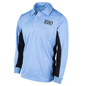 ESO Logo Sky Blue Long Sleeve Umpire Shirts Friends Meetup