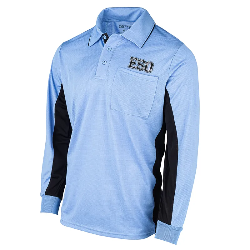 ESO Logo Sky Blue Long Sleeve Umpire Shirts Friends Meetup