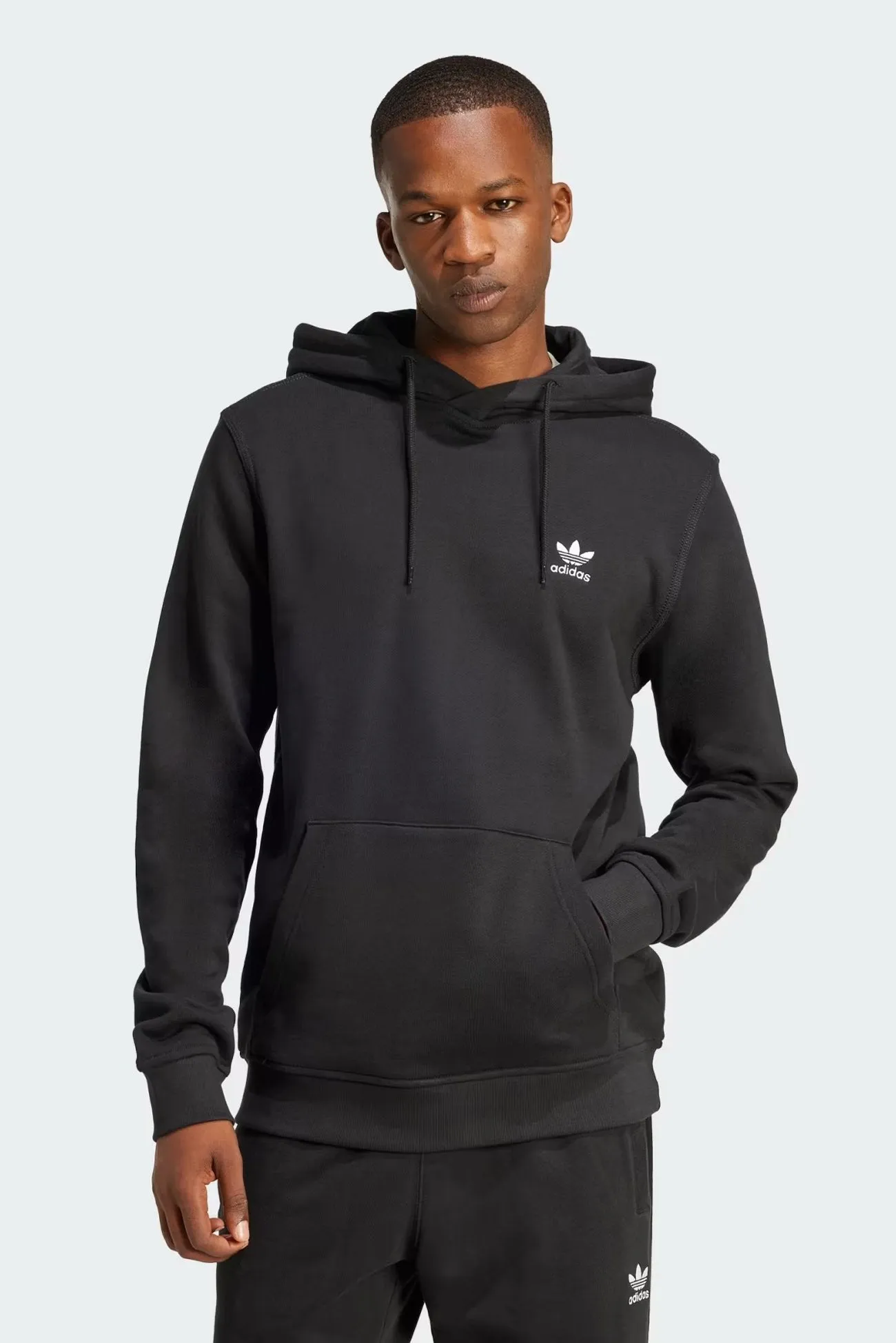 Thermoplastic Elastomer Trim Zipper Closure Mechanism Essential Hoodie FT Black