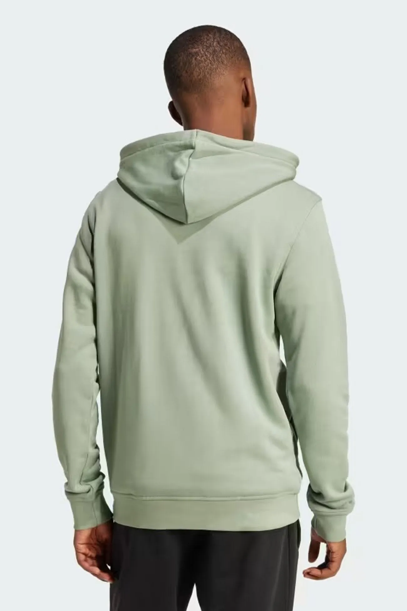 Essential Hoodie FT Silver Green HybridLayerCompatibility DoubleLayeredCuffs