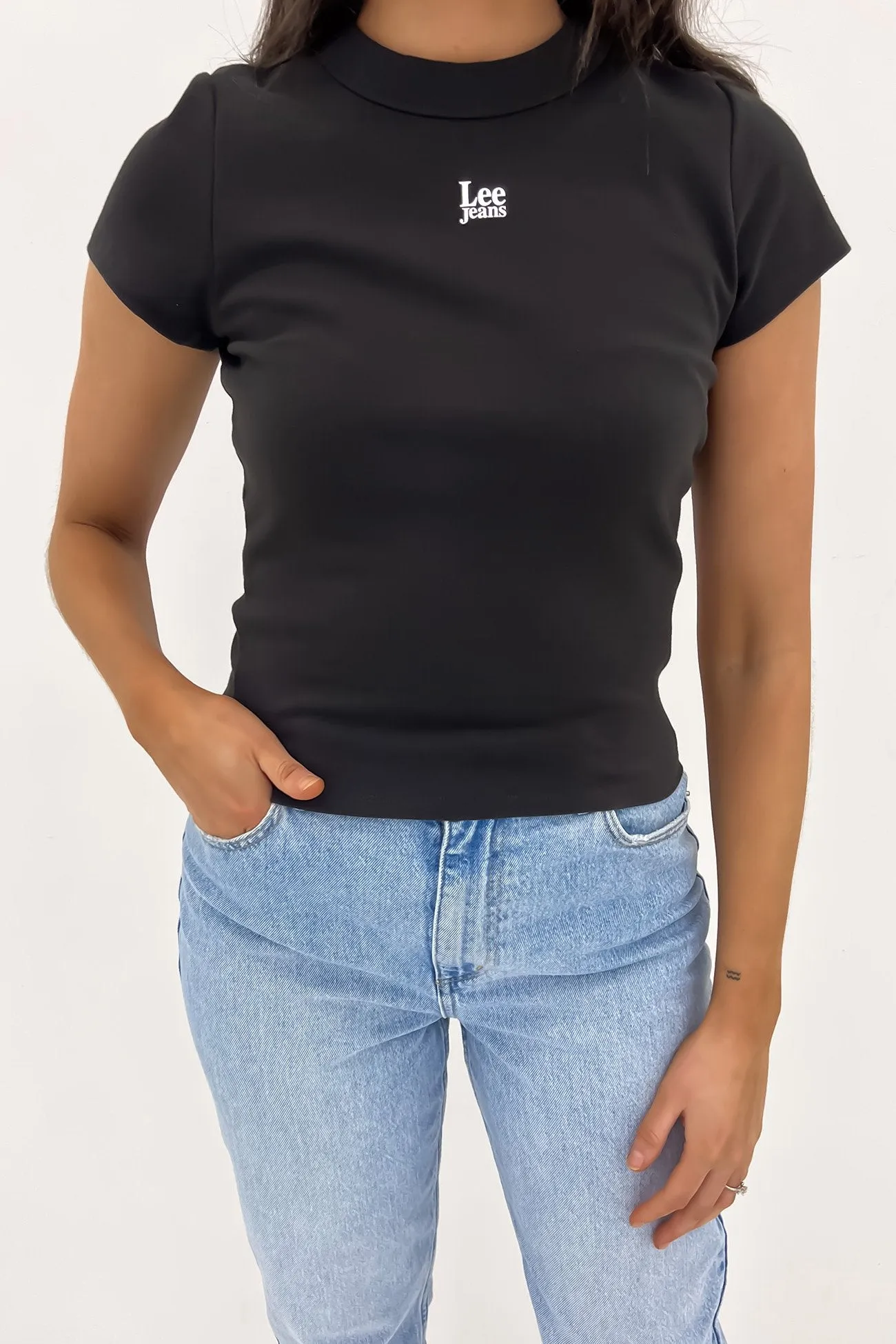 Essential Fashion Soft and Light Wear Essential Rib Tee Timeless Black