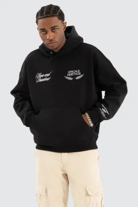 Flexible Shoulder Gussets Etiquette Box Fit Hoodie Jet Black