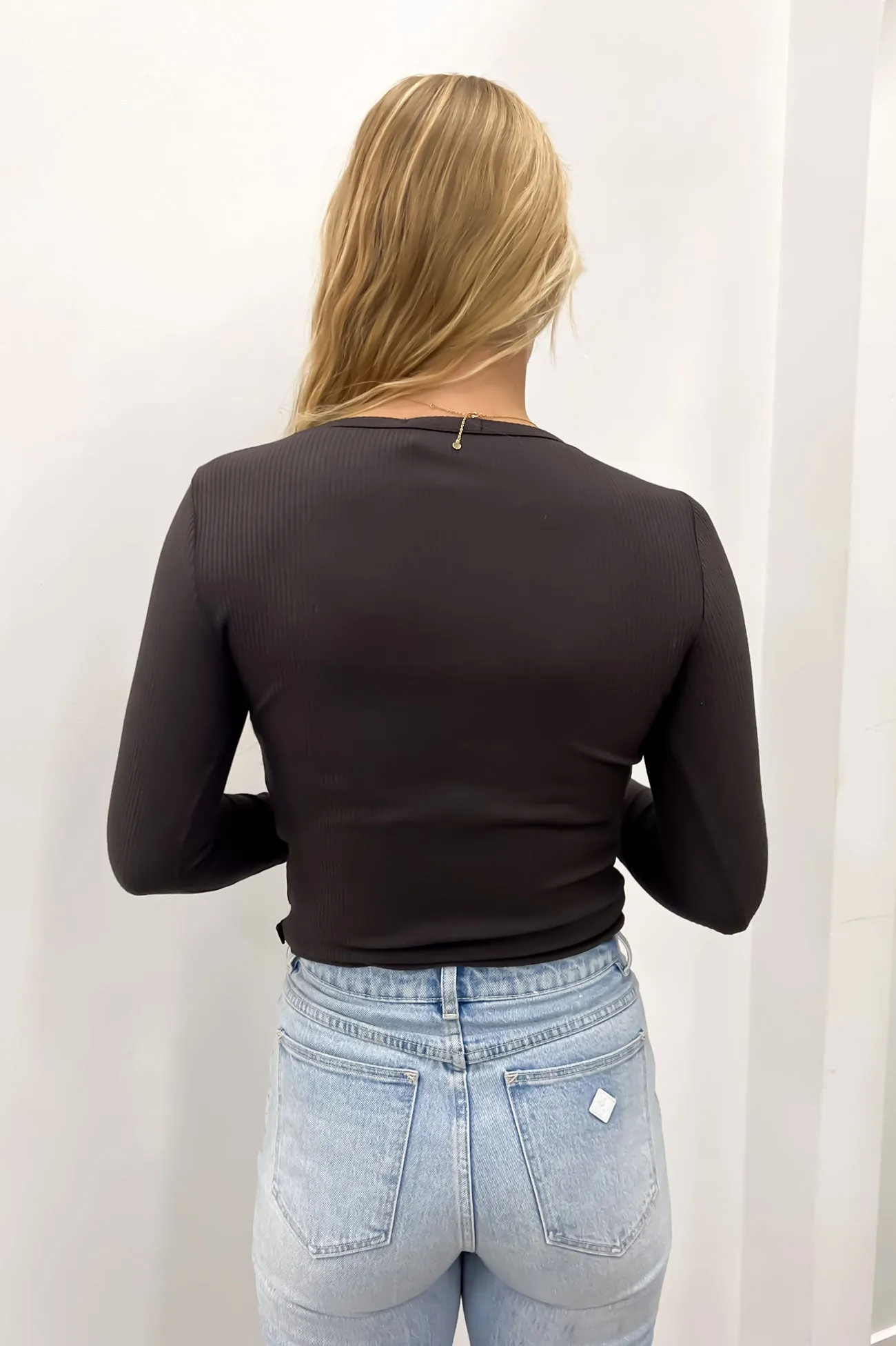 Eve Rib Baby Long Sleeve Washed Black Meat Mountain village