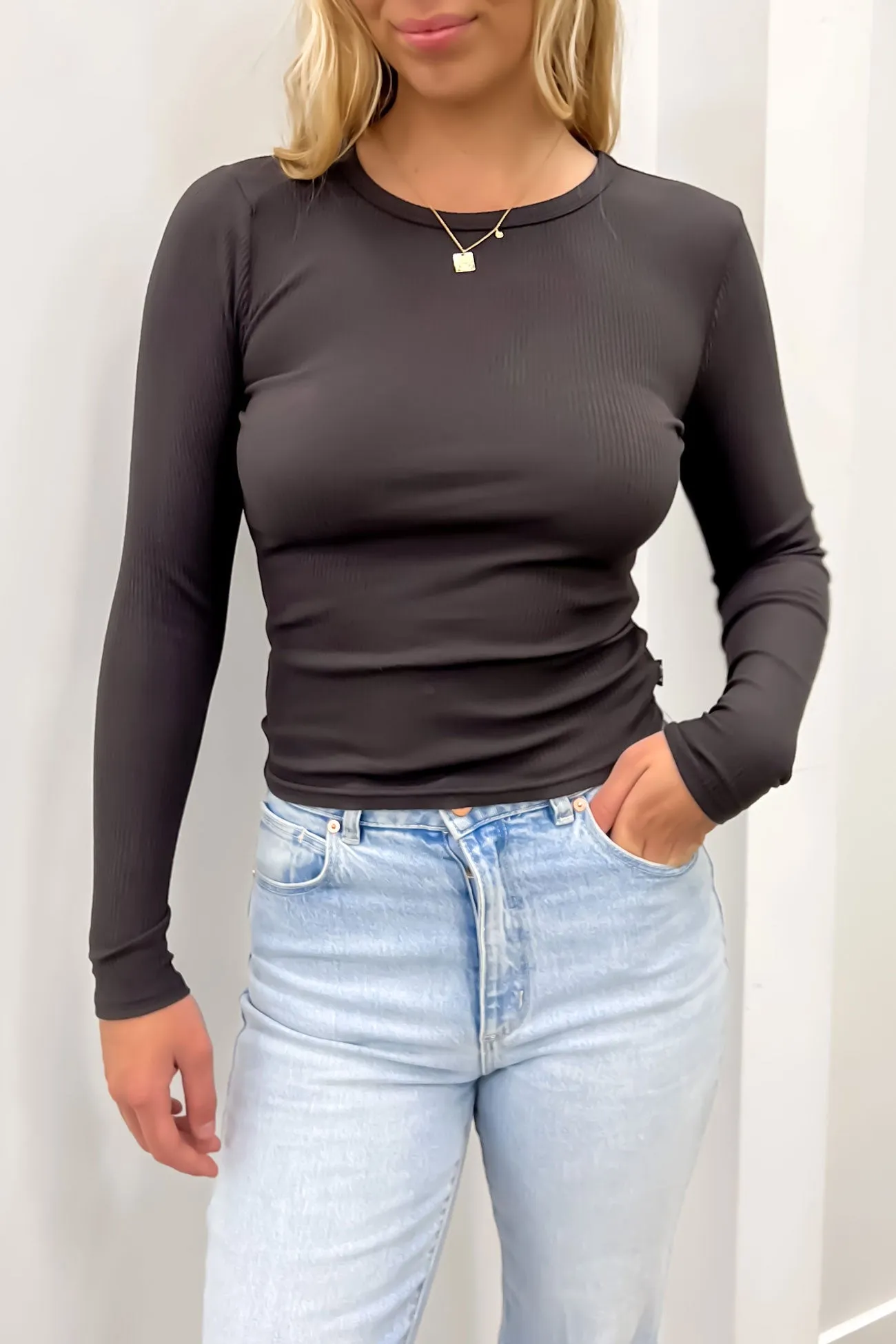 Formal Occasion Eve Rib Baby Long Sleeve Washed Black