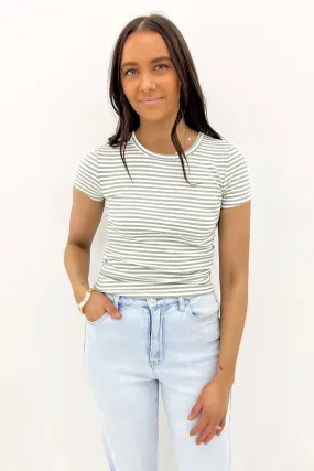 Athletic Fit Eve Rib Stripe Tee Surf