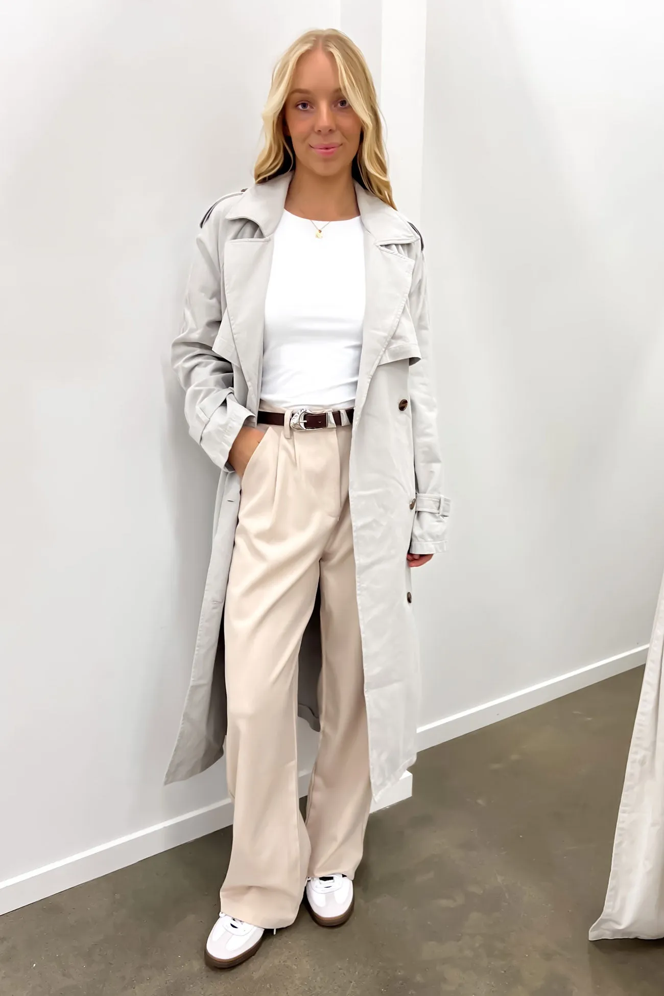 Eve Trench Coat Grey Pattern Print Outdoor Adventure Wear