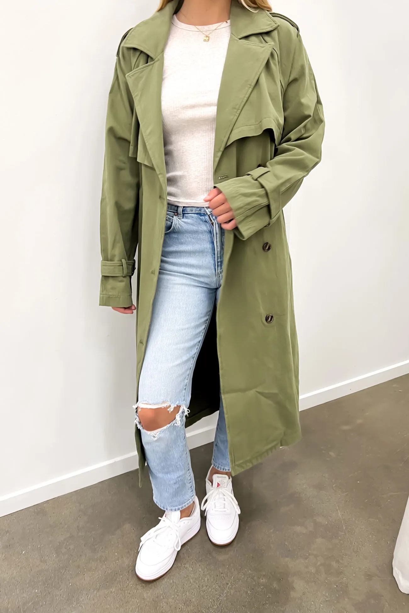 Eve Trench Coat Khaki Temperature Adaptive Versatile Style
