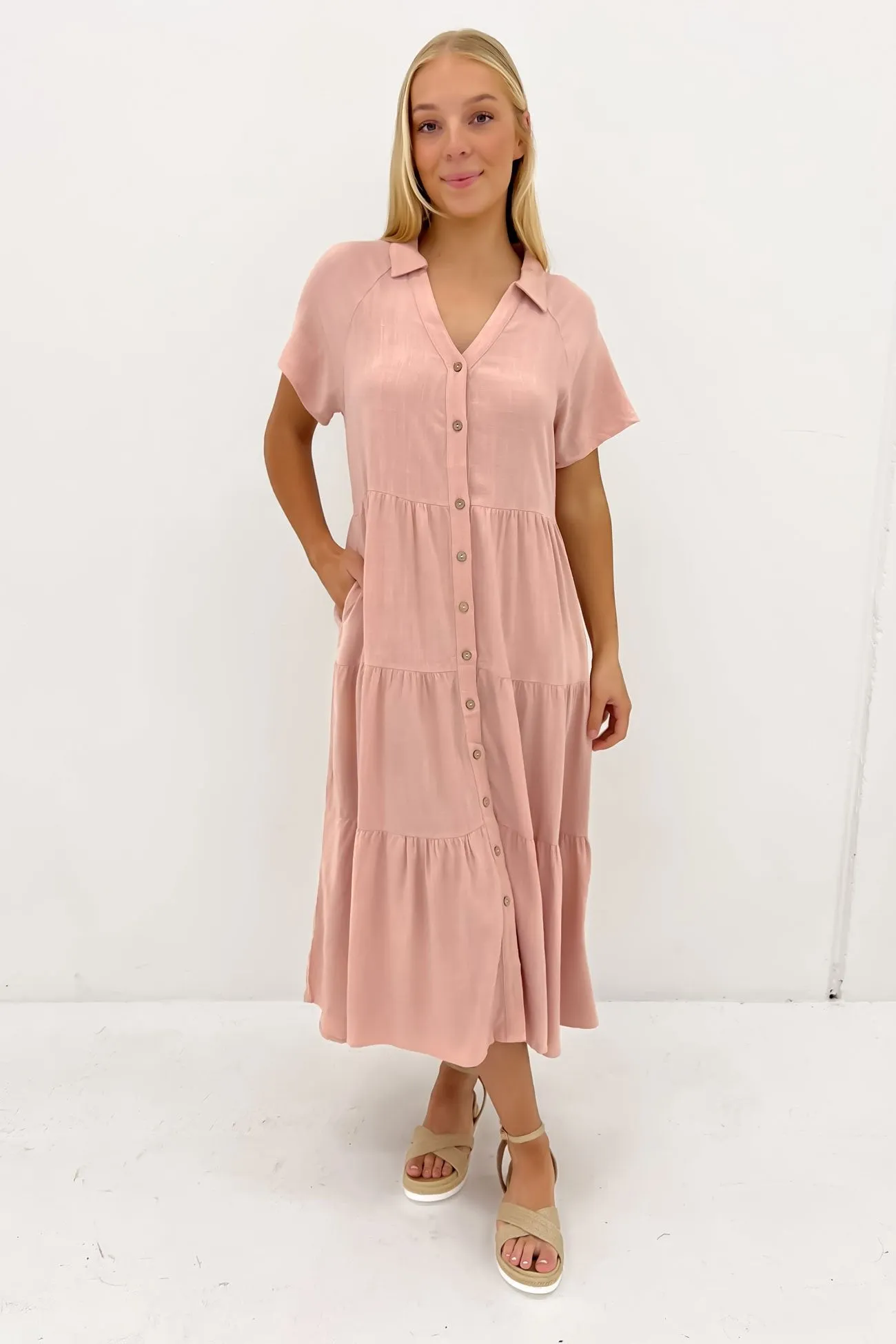 Fall Fashion Little Paradise Midi Dress Blush