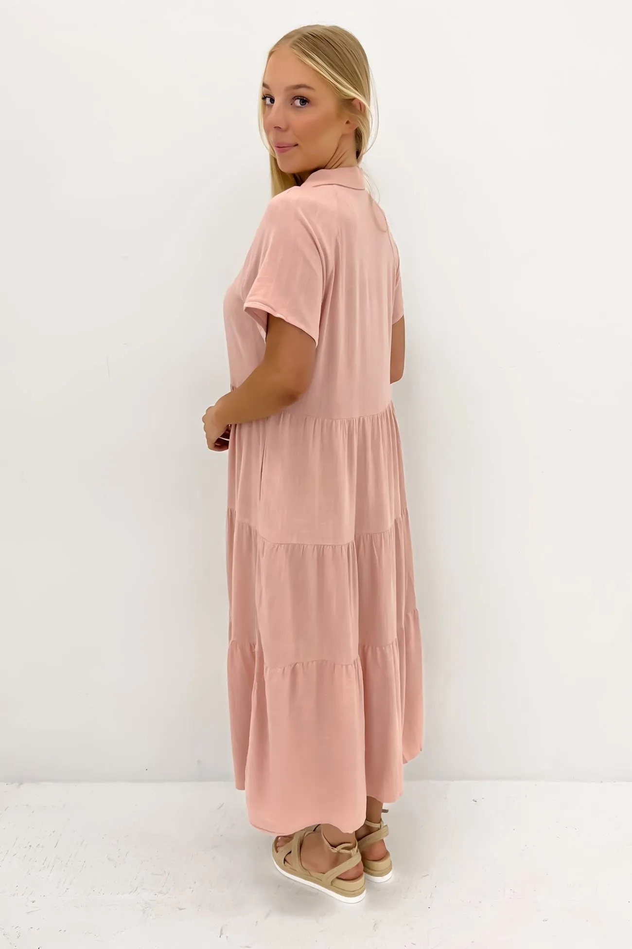 Quick-Dry Lightweight Layer Little Paradise Midi Dress Blush