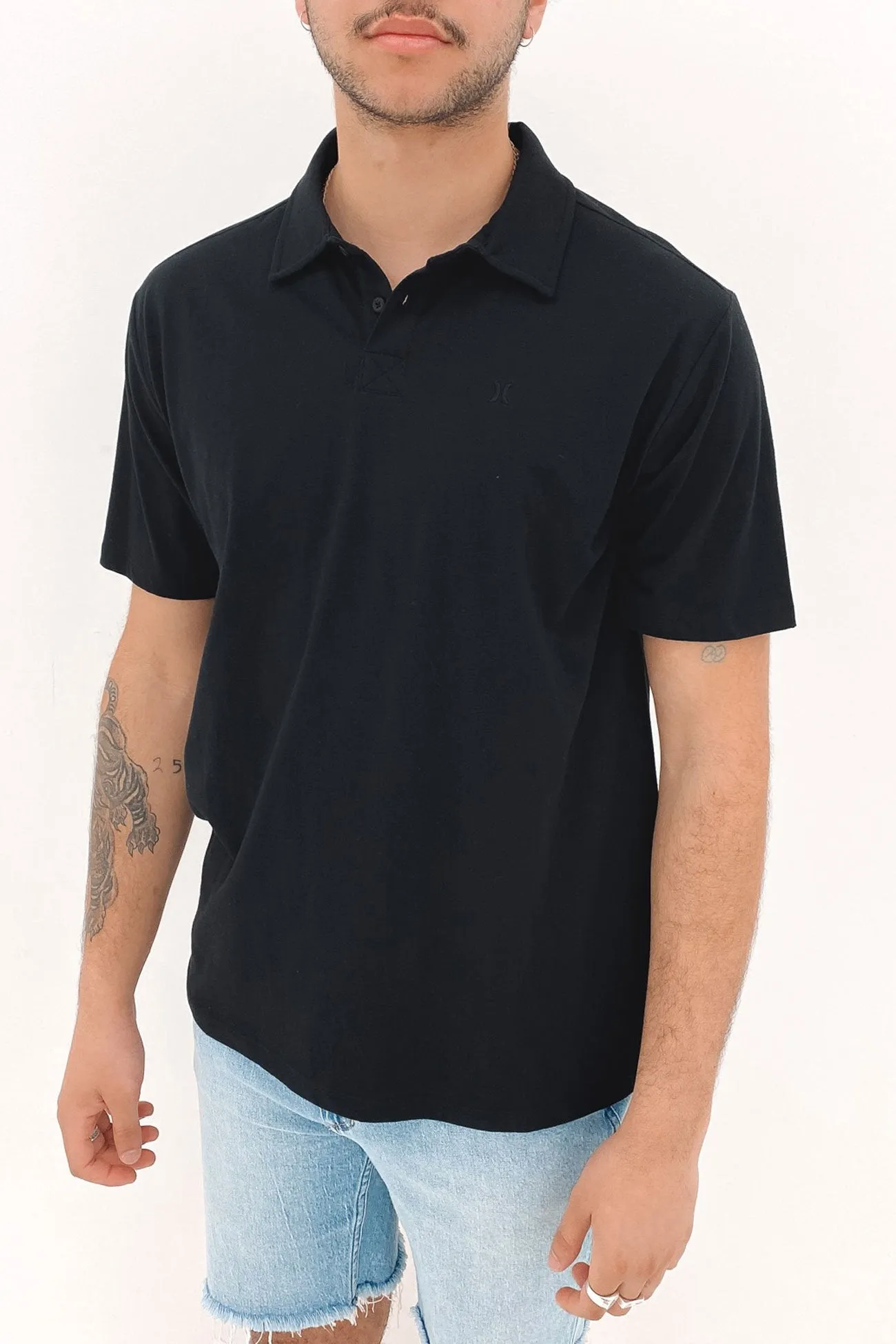 H20-Dri Ace Polo Short Sleeve Shirt Black Street Smart Look
