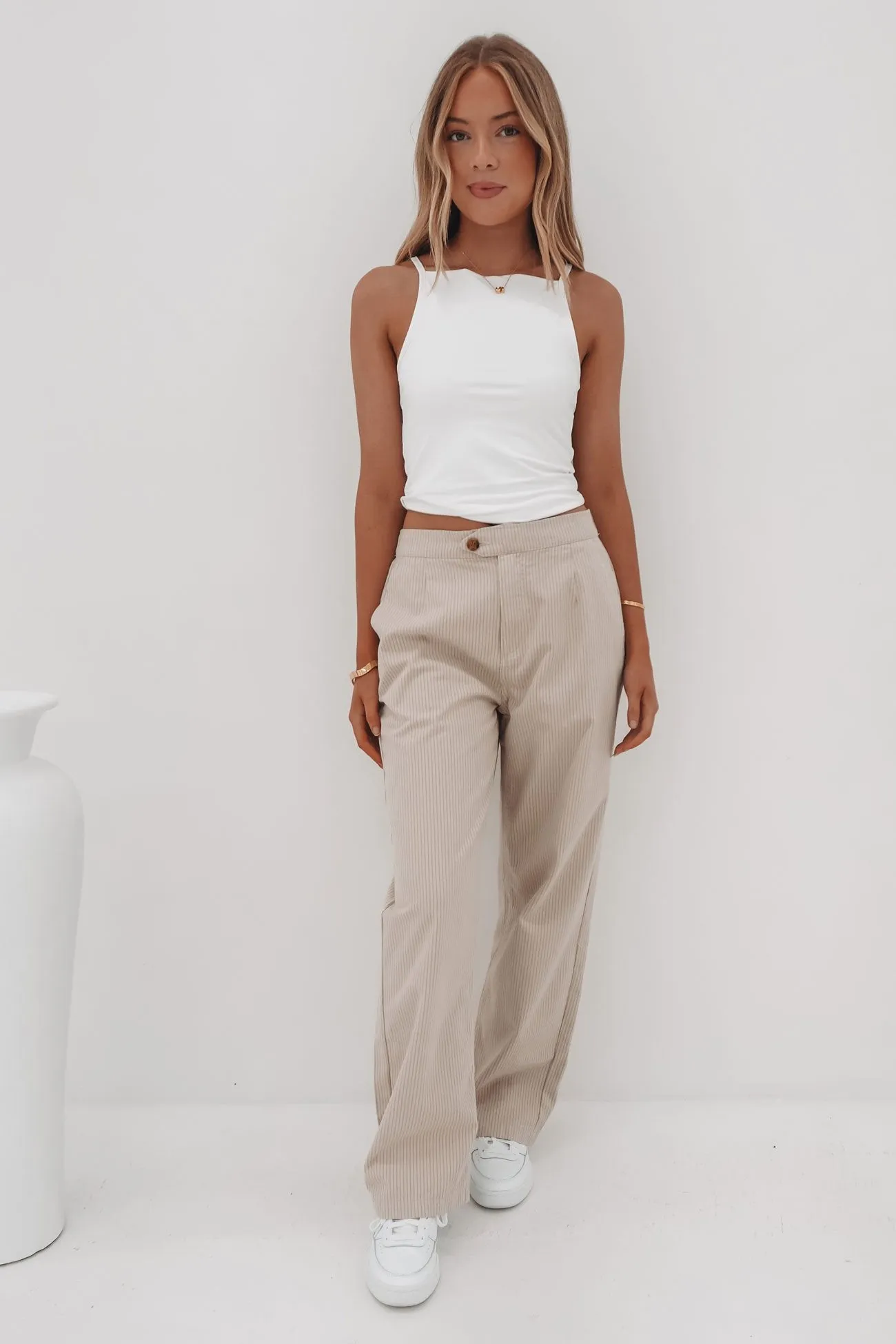 QuickDryTechnology AllDayComfort Stripe Hudson Pant Natural