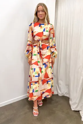 Beatrix Maxi Dress Rust Multi Fashion Option