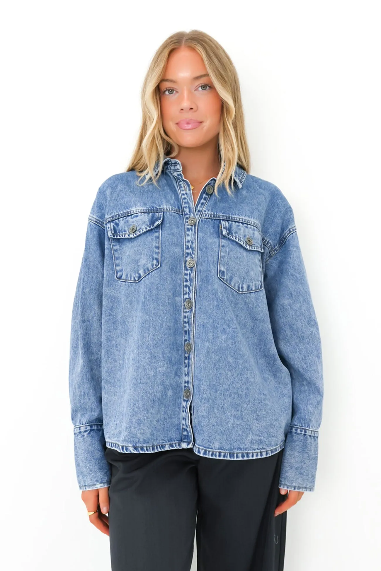 Corporate Retreat Trendy designs Aster Shirt Mid Blue