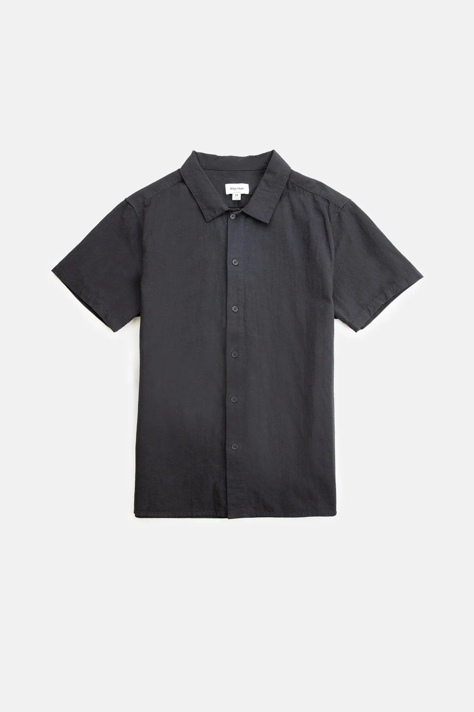 Chic Ensemble Bold Prints Classic Linen Short Sleeve Shirt Black