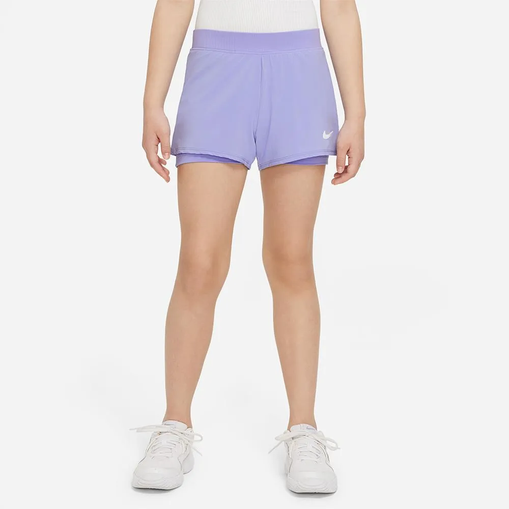 Fade Resistant Nike Girls Victory Short - Light Thistle
