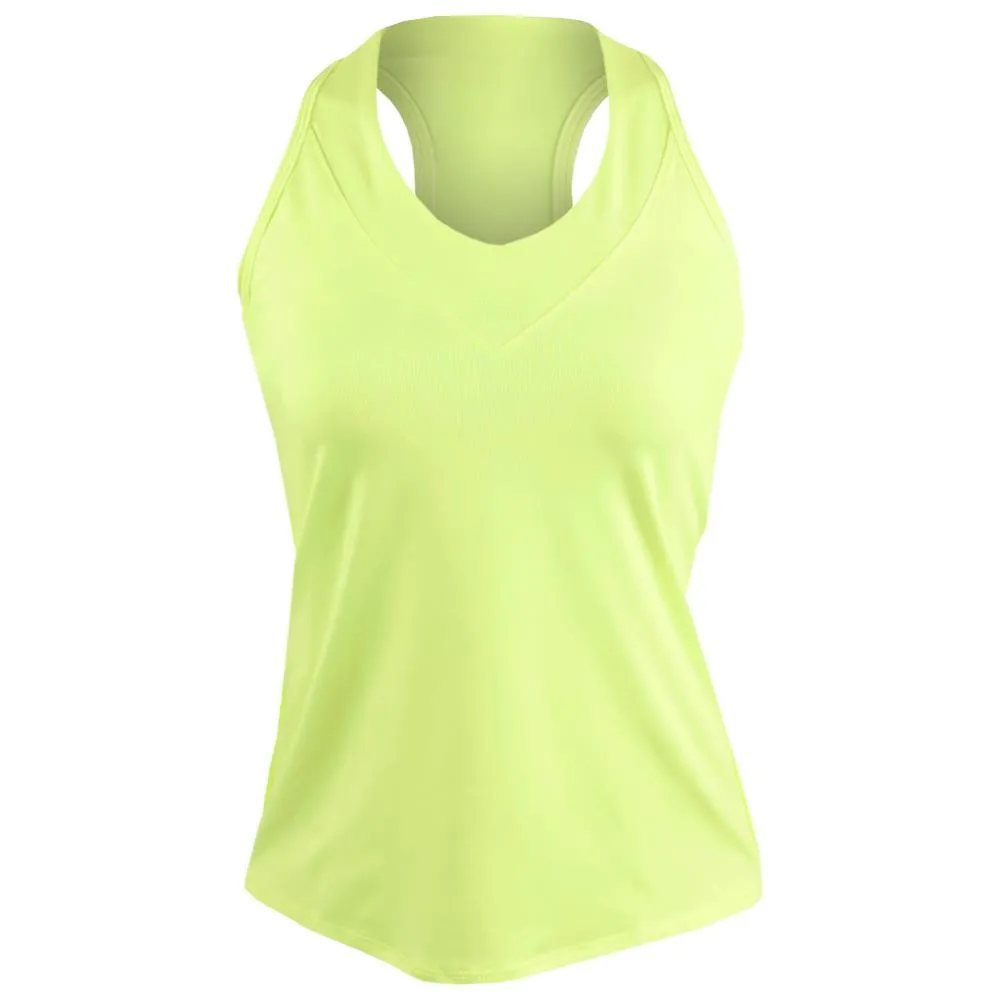 quick-drying Shape-retaining fade - resistant Lucky in Love Women's Essentials V-Neck Tank - Lemon Frost
