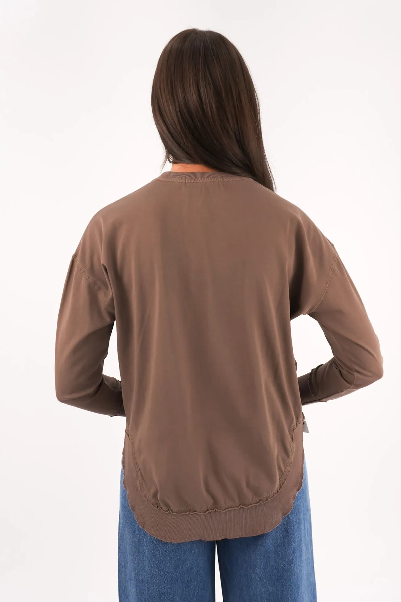 Farrah Long Sleeve Coffee Quartz Chambray Ultra Soft Collar Lining