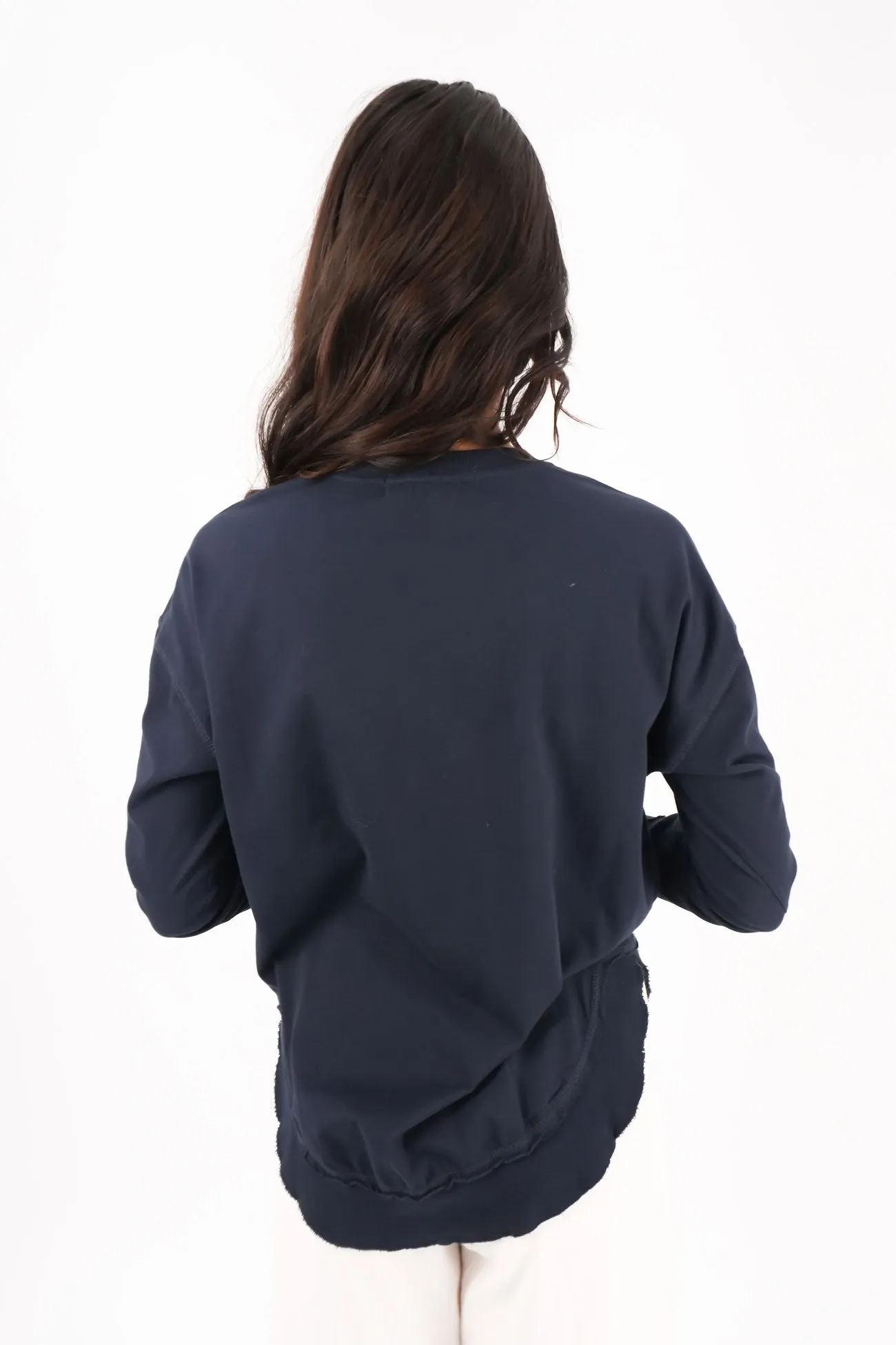 Farrah Long Sleeve Dark Sapphire Loose - fitting