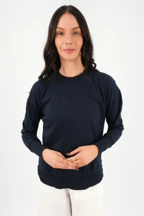 Farrah Long Sleeve Dark Sapphire Unisex model
