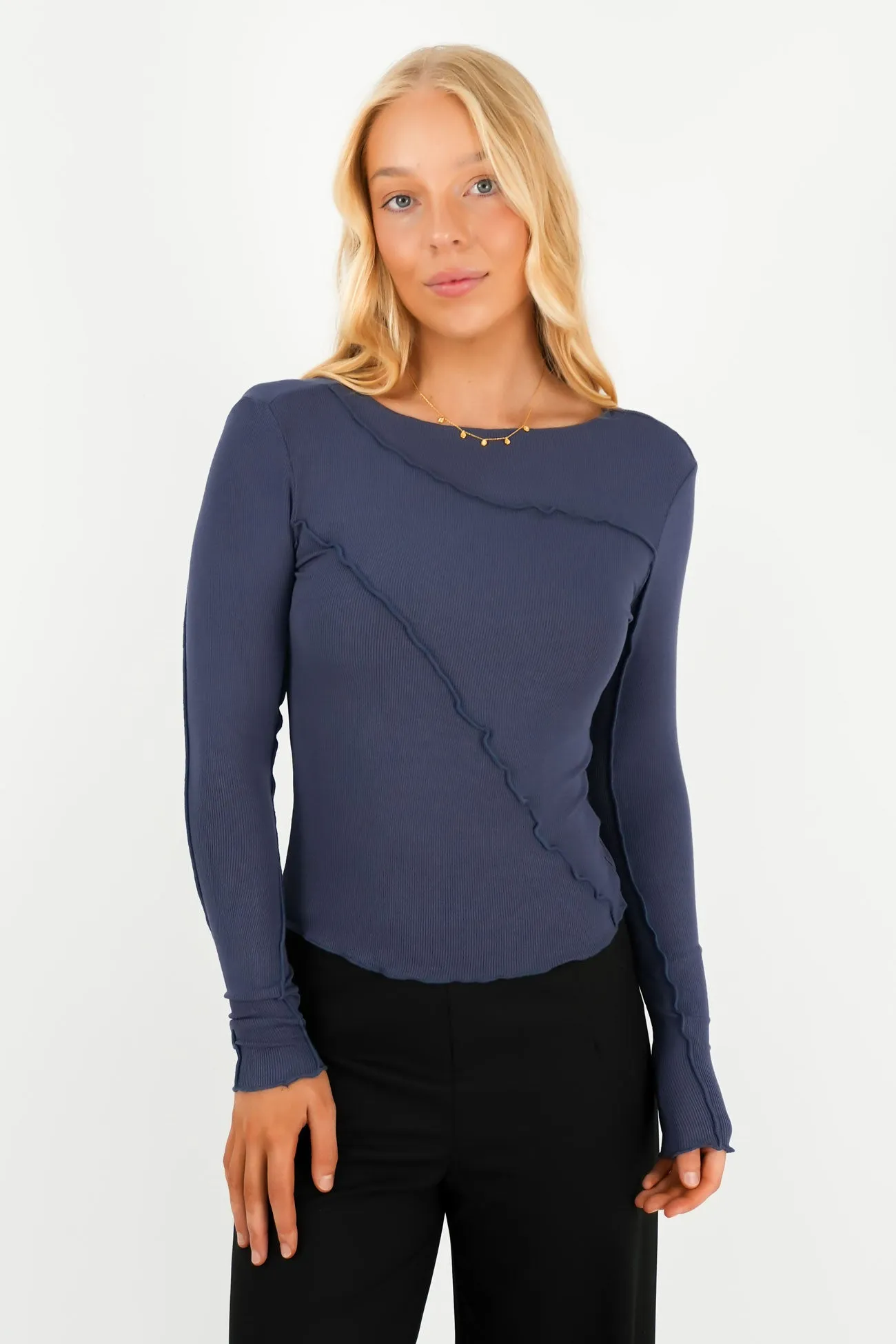 Eleni Long Sleeve Top Navy Children's style