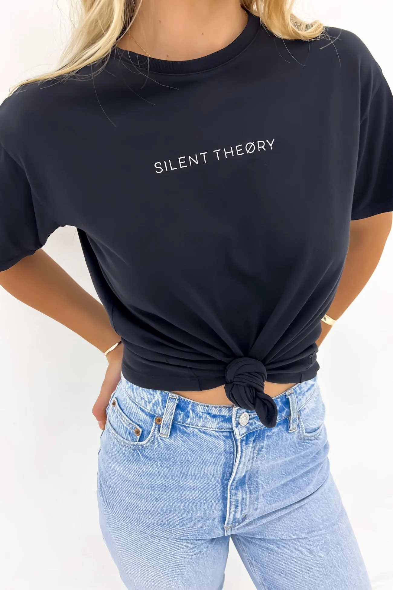 Logo Tee Washed Black Easy-to-Match Minimal Style Trend