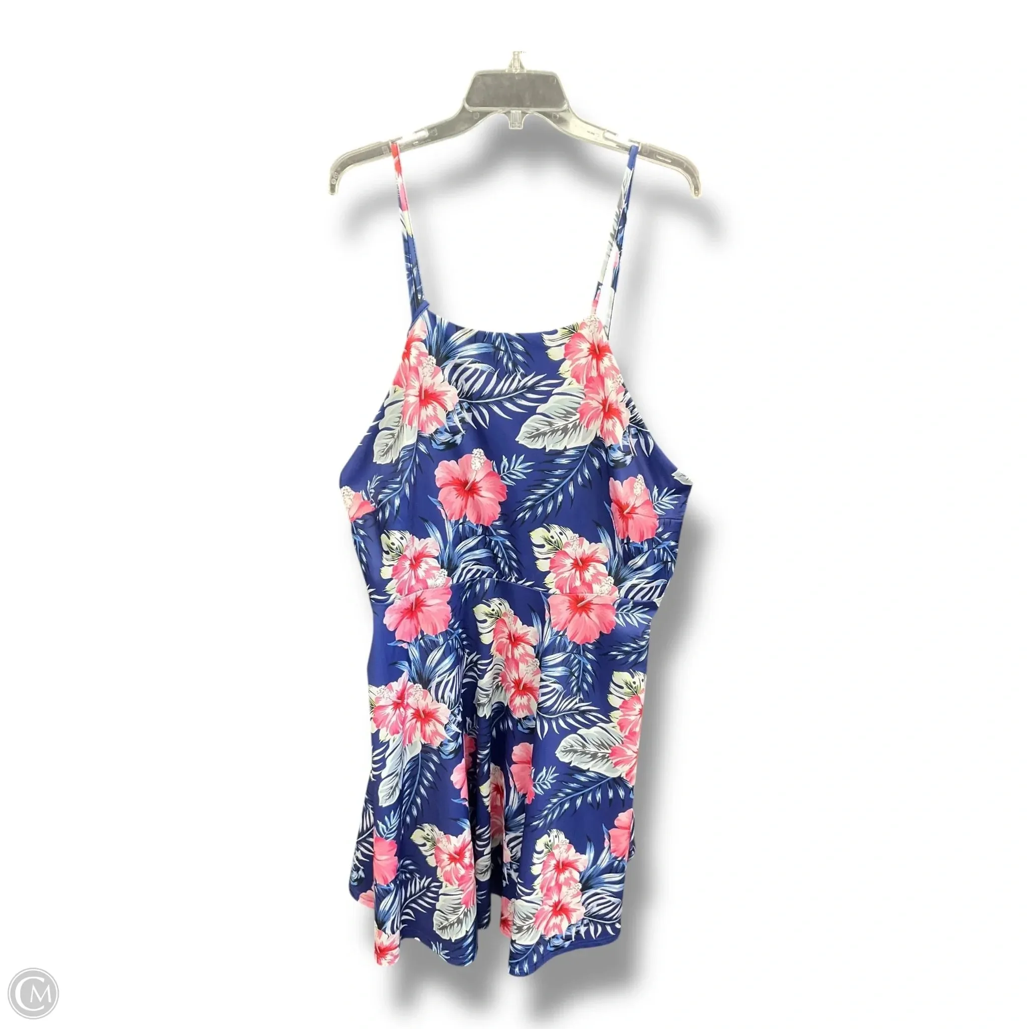 Sleek Feel Care-Instructions-Included Dress Casual Short By Shein In Floral Print, Size: 4x