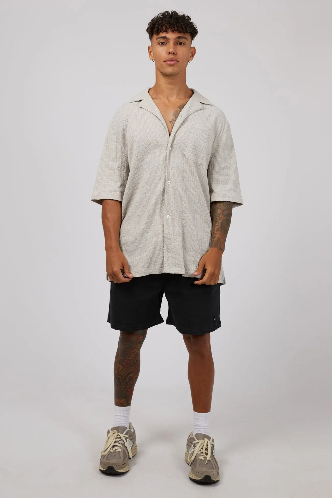 Fashionable Pick Otta Short Sleeve Shirt Grey