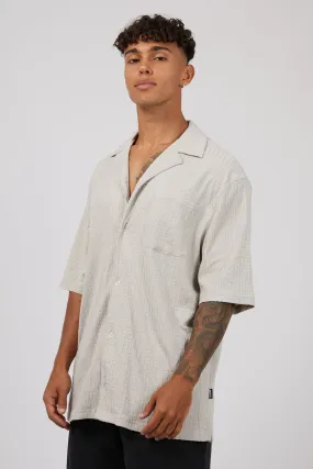 Otta Short Sleeve Shirt Grey Active Wear Neutral Toned Stitching