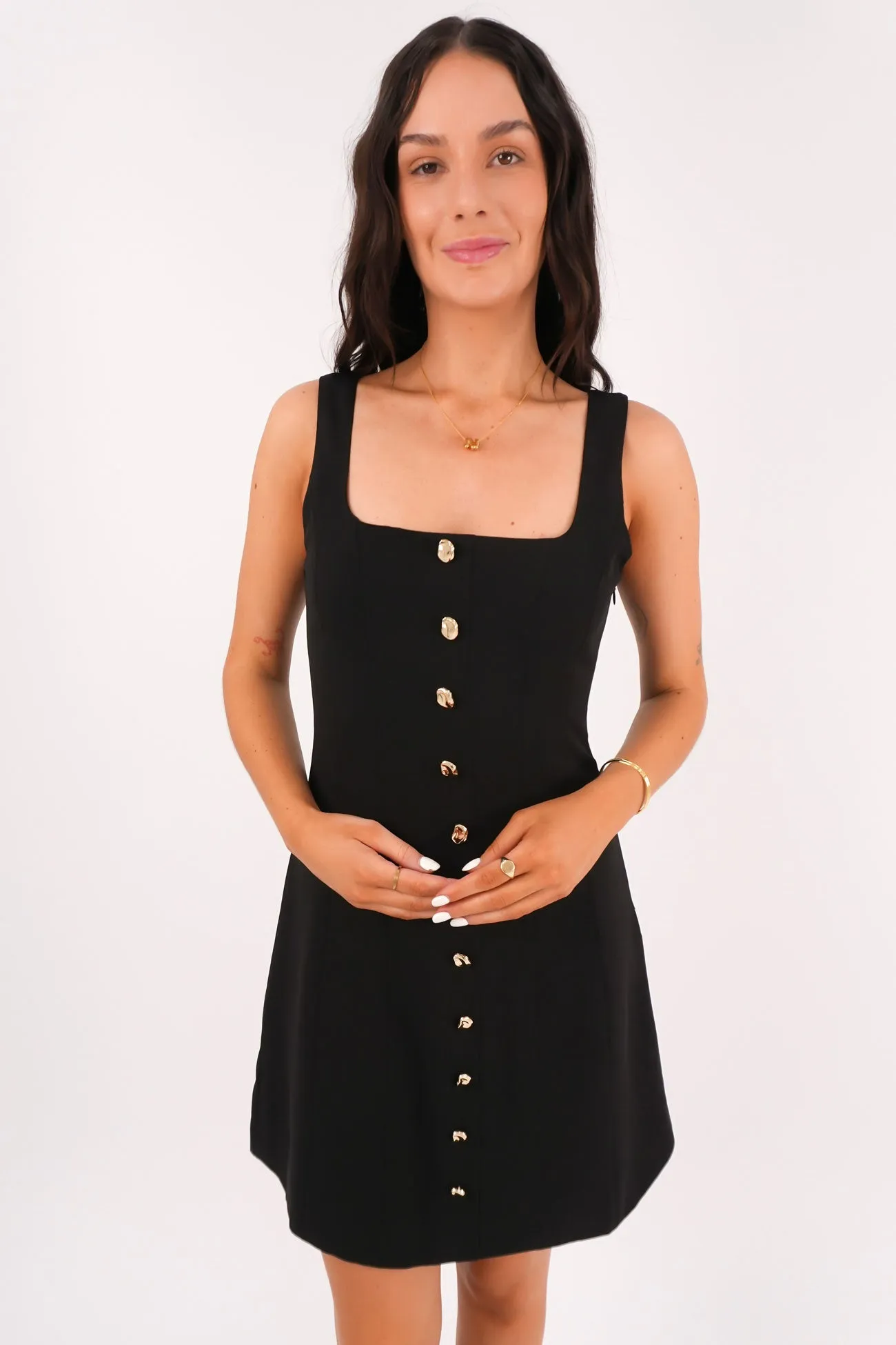 Jessica Mini Dress Black Soft Drape