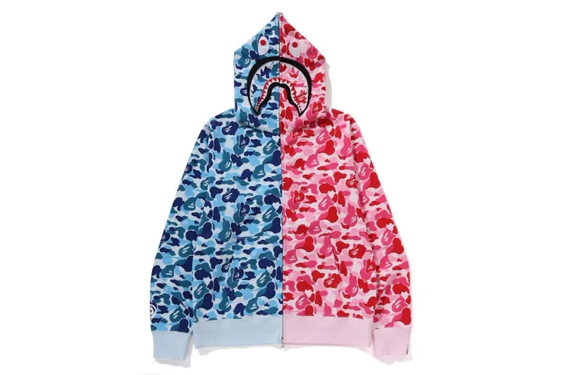 Bape Abc Camo Separate Shark Full Zip Hoodie Blue Premium Look Handmade Craft
