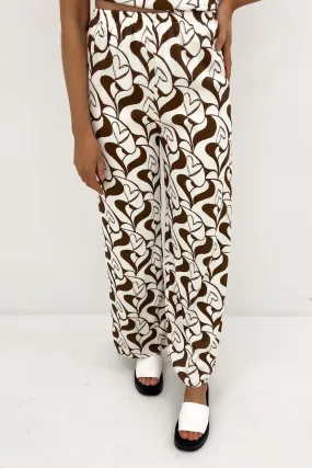Harriet Pant Brown Cream Quick drying material Simple Silhouette