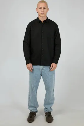 Classic Appeal Linen Long Sleeve Shirt II Black