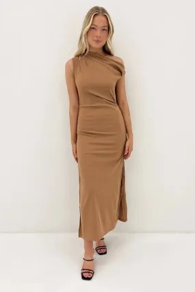 Jayden Ribbed Maxi Dress Latte Evening-Wear