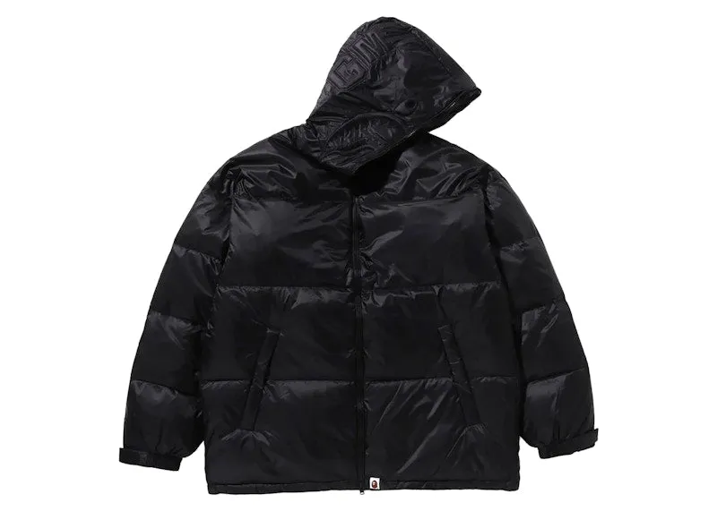 Well - Made Rounded Neck Bape Shark Relaxed Fit Down Jacket Black