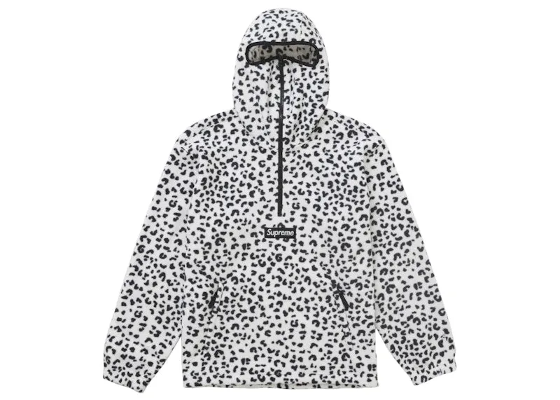 Elegant Appearance Supreme Polartec Facemask Half Zip Hooded Sweatshirt (Fw24) Leopard