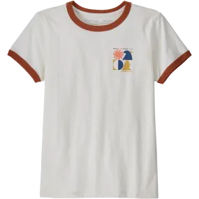 Women's Spirited Seasons Organic Ringer Tee Summer Essential Relaxed Style