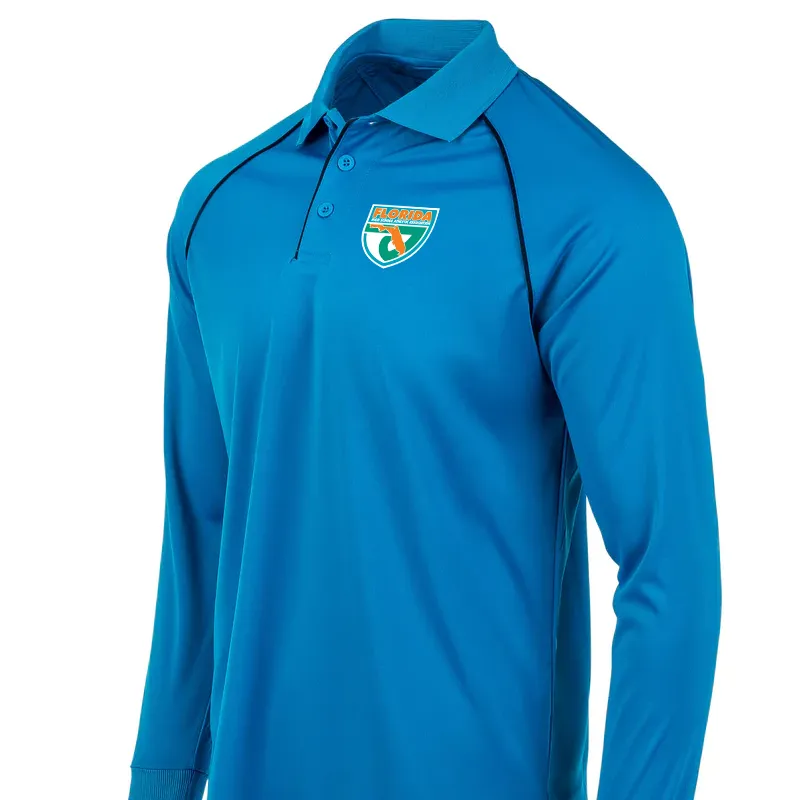Non Irritating Seams FHSAA Logo Long Sleeve Blue Volleyball Shirt