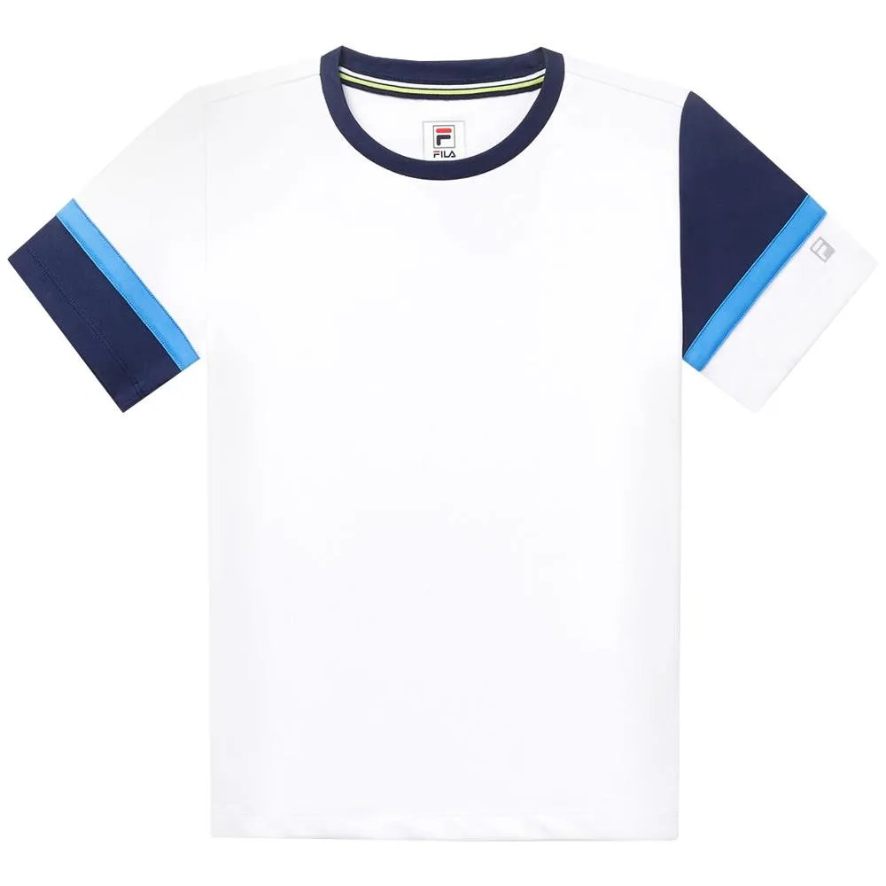 Fila Boys Core Doubles Crew - White/Navy Waterproof Function