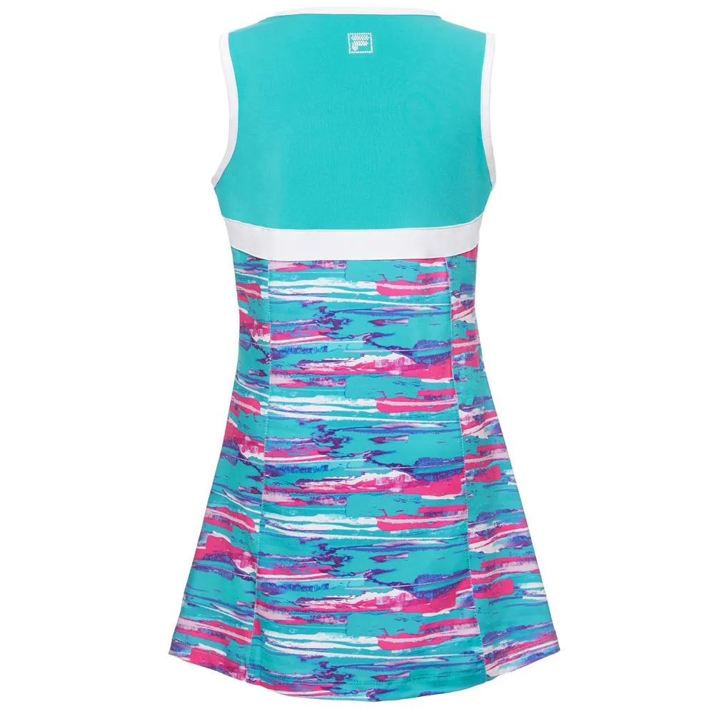 Fila Girl's Blue Wave Dress - Bluebird Pleated Anti - odor