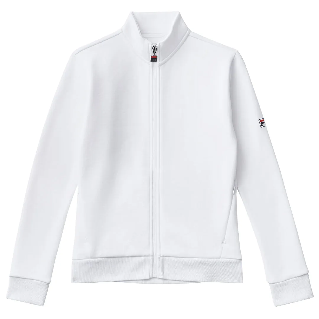 Fitted Design Fitted Silhouette Fila Girl's Essentials Fleece Jacket - White