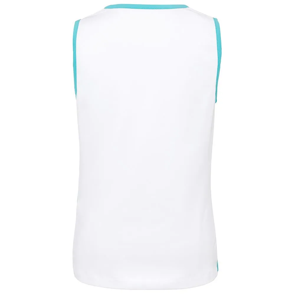 High End SweatWickingLining Fila Girls Full Coverage Tank - White/Blue Radiance TensileStrengthOptimized