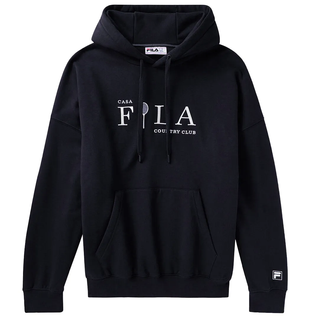 Knitted Tapered design Fila Men's Country Club Hoodie - Fila Navy Comfortable Collar