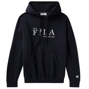 Knitted Tapered design Fila Men's Country Club Hoodie - Fila Navy Comfortable Collar
