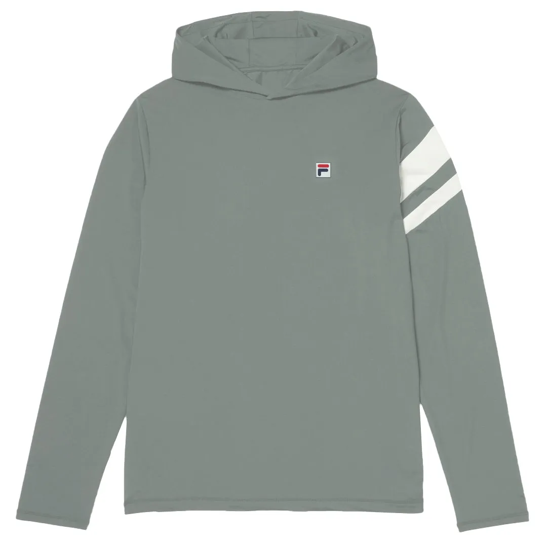 Blend Fabric Fila Men's Essentials Longsleeve Hoodie - Monument Grey Cotton