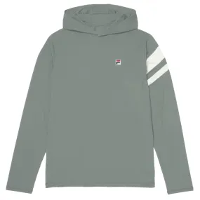 Fila Men's Essentials Longsleeve Hoodie - Monument Grey Reinforced Collar Structure Ethic Core Surf Mood