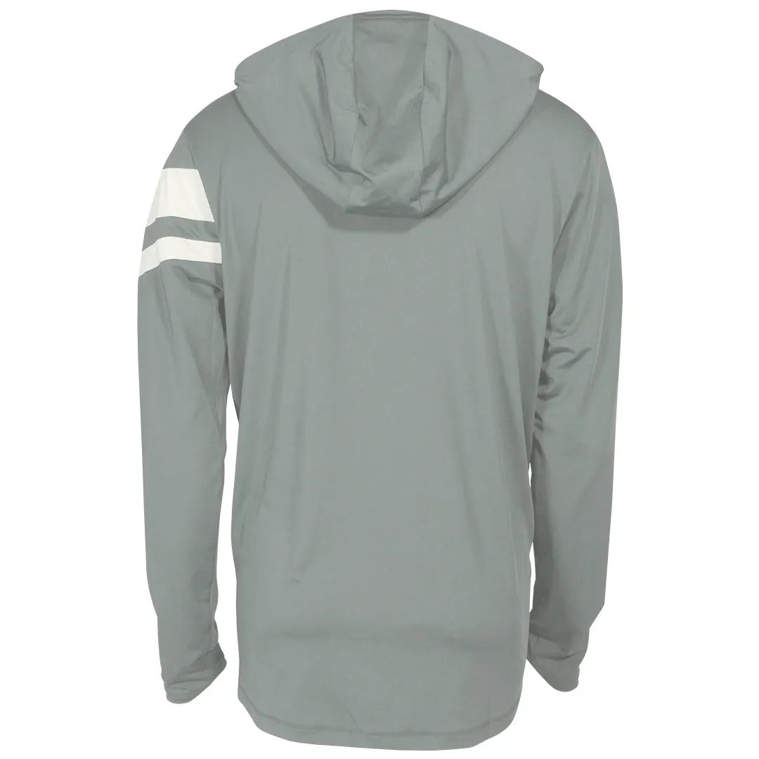 MultiPanelDesign Fila Men's Essentials Longsleeve Hoodie - Monument Grey Reinforced Collar Structure