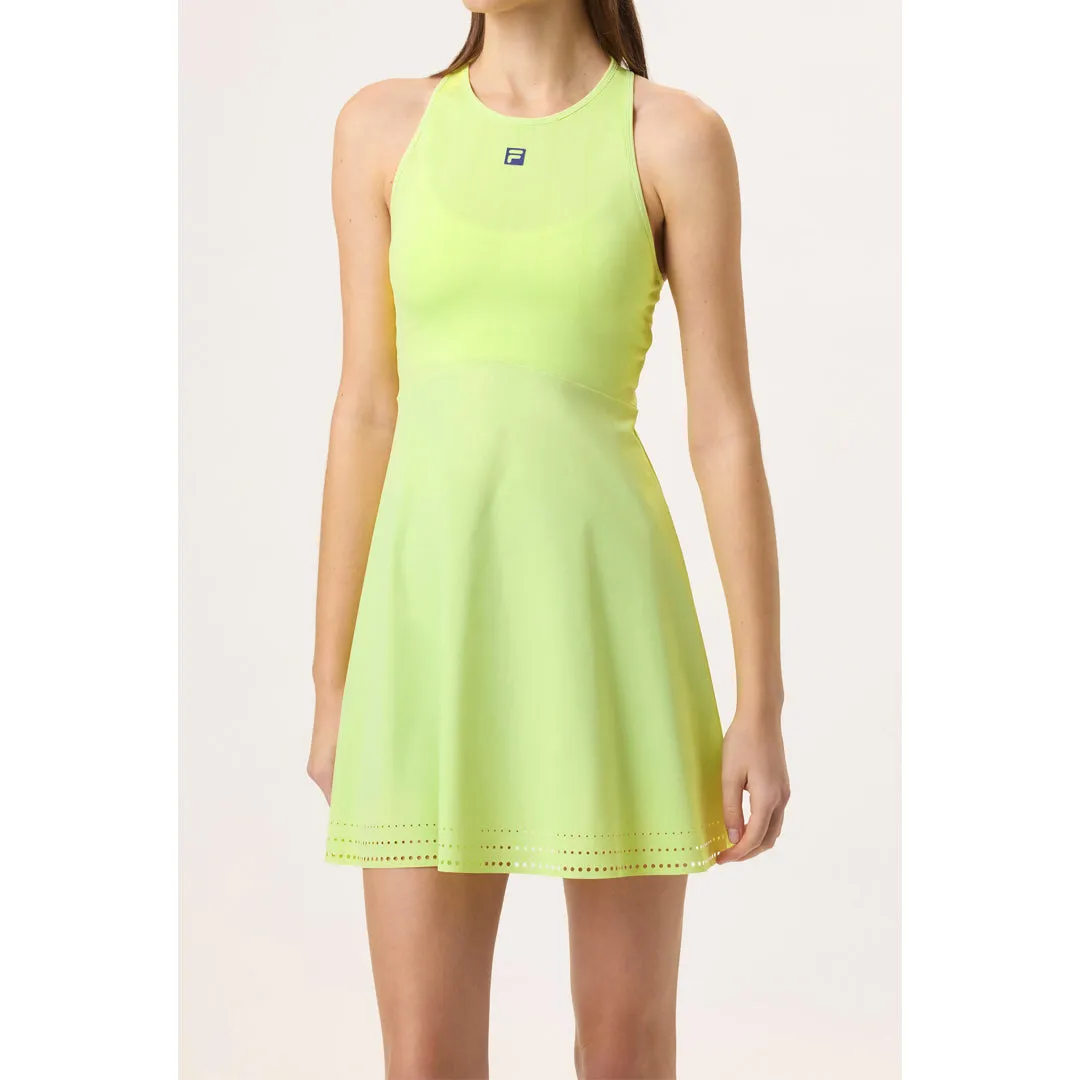 SeamlessFit Lake Mood Fila Women's Ace Seamless Dress - Shadow Lime/Skipper Blue CompressionKnit Technology